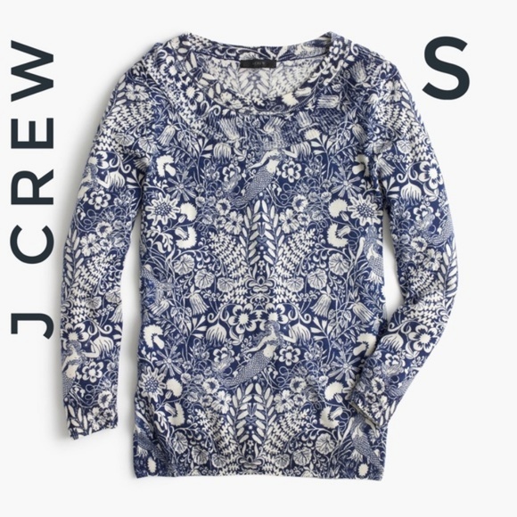 J. Crew Sweaters - JCrew Rare Mermaid Print Ruffle Sweater XXS